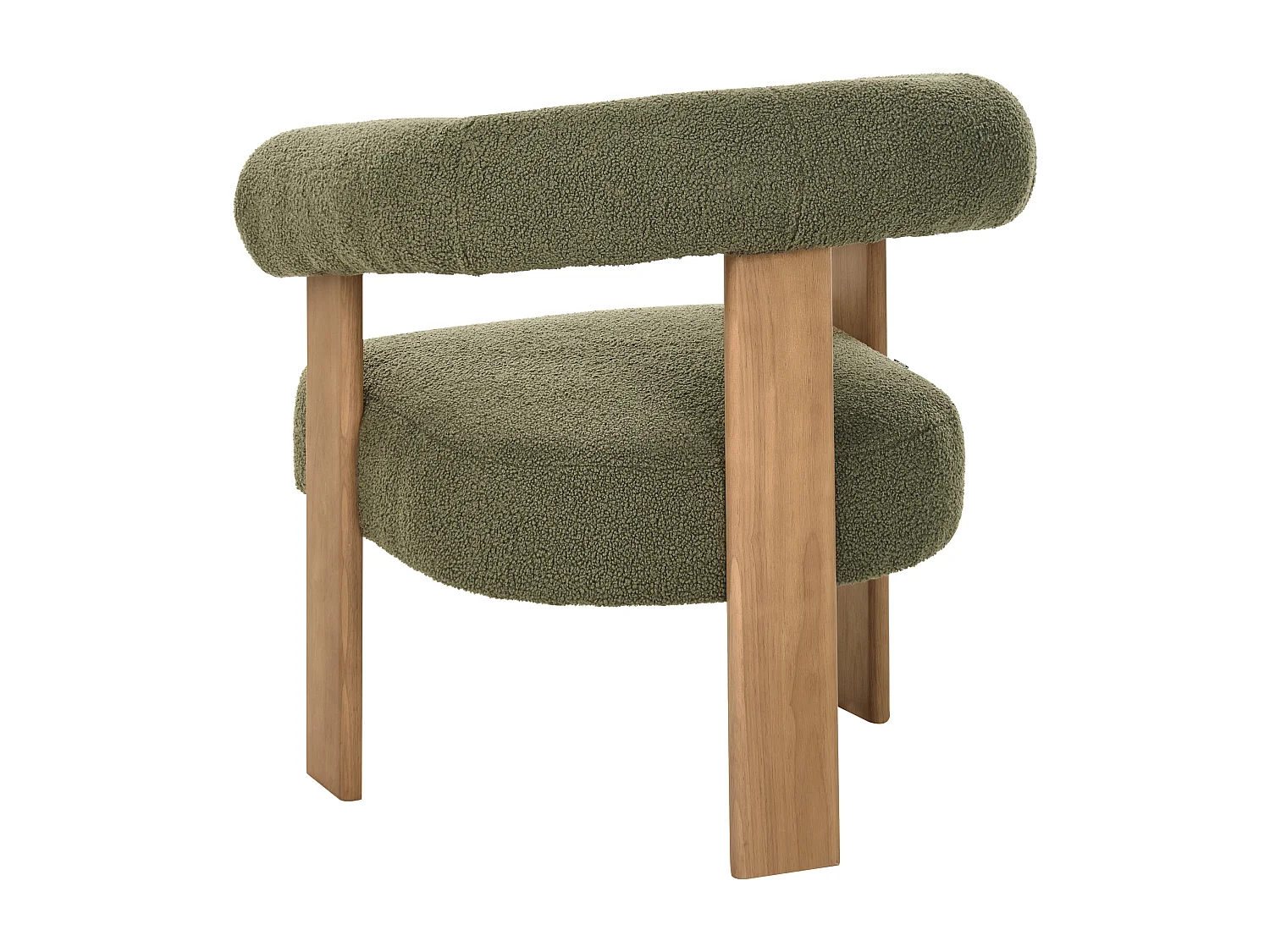 Poltrona ILBRO Bouclé Verde/ Marrone scuro