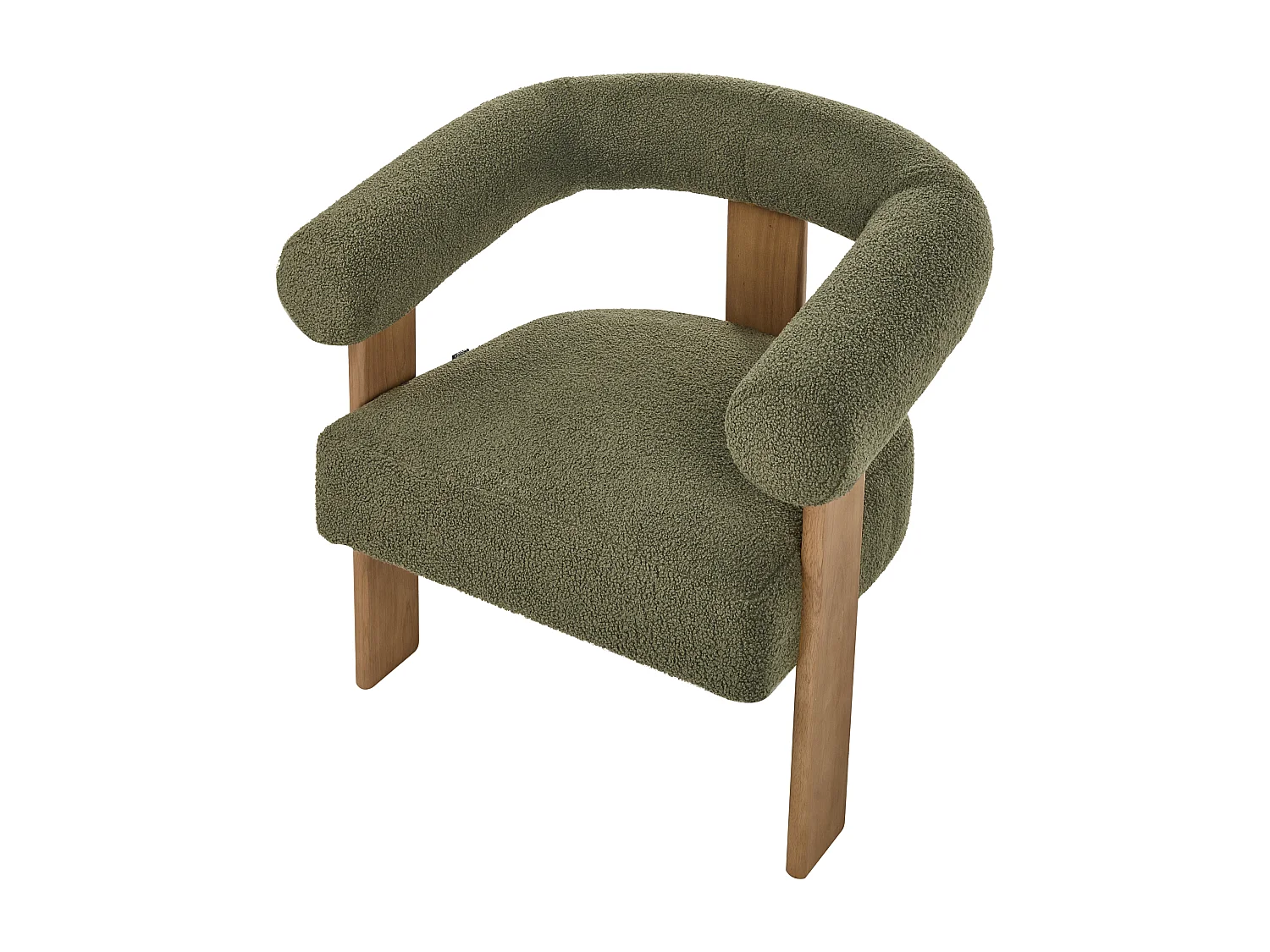 Poltrona ILBRO Bouclé Verde/ Marrone scuro