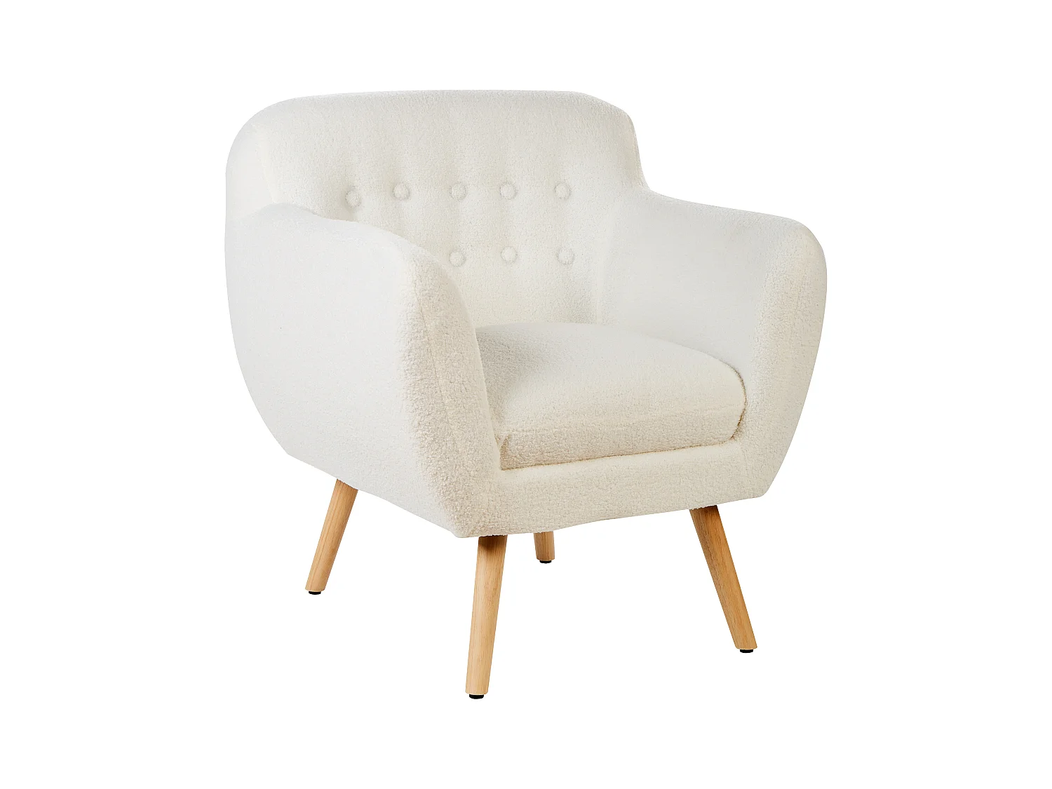 Fauteuil MELBY Bouclé Blanc