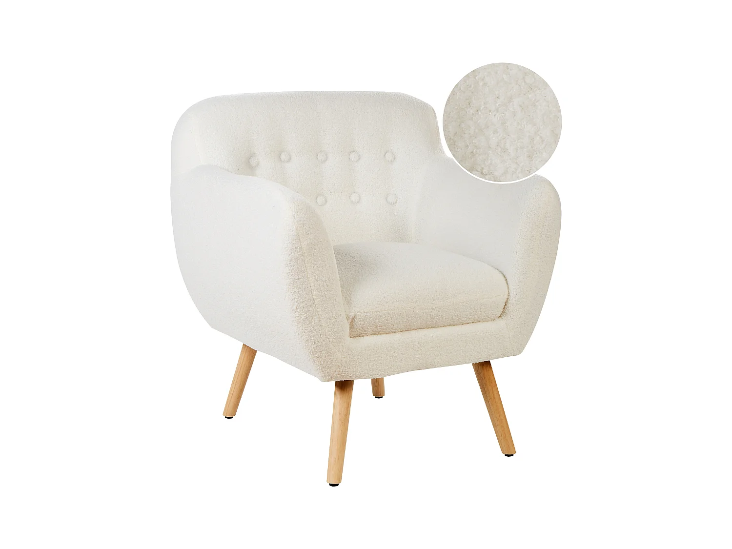 Fauteuil MELBY Bouclé Blanc