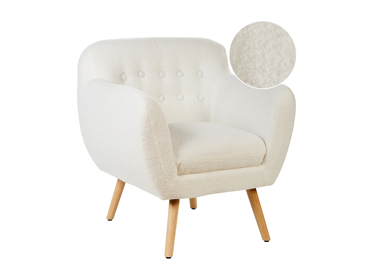 Fauteuil MELBY Bouclé Blanc