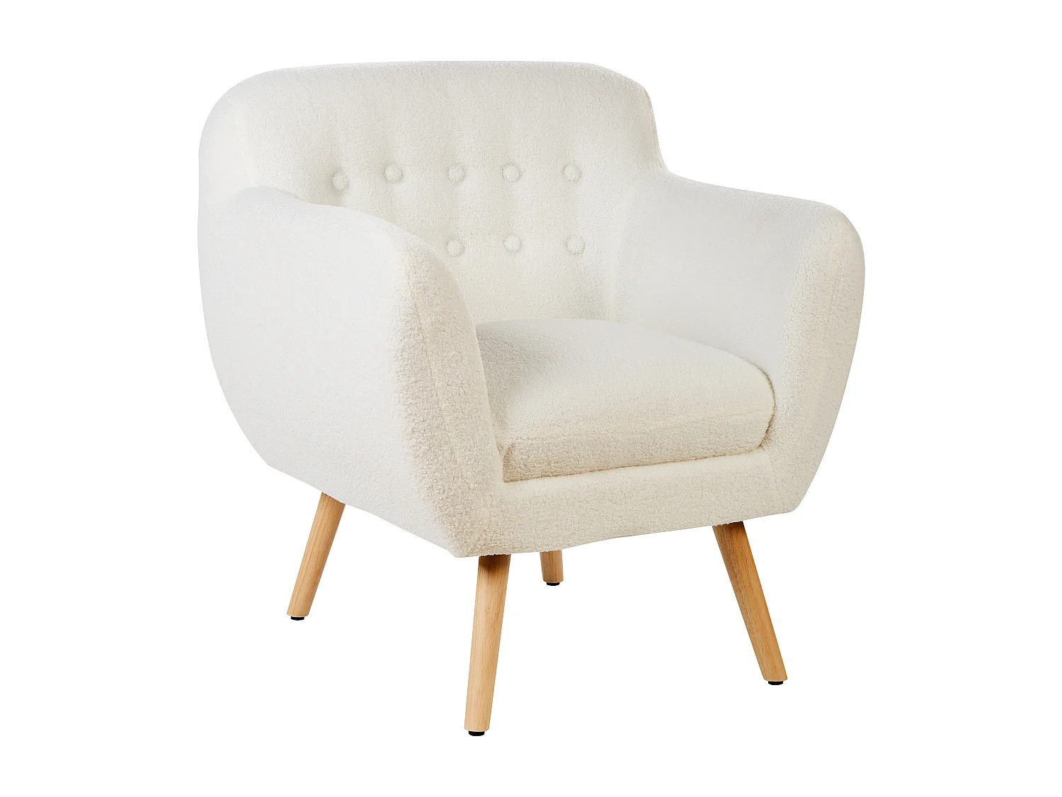 Fauteuil MELBY Bouclé Blanc
