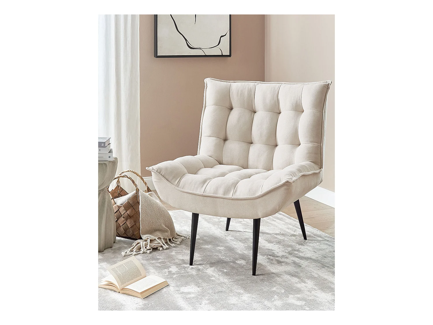 Fauteuil ALVESTA Tissu Beige clair