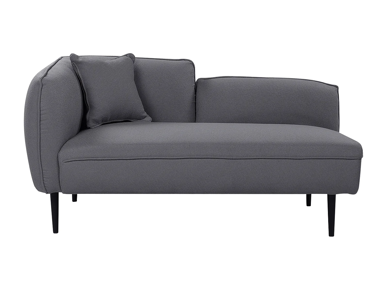 Chaiselongue Bouclé grau linksseitig mit Kissen Metallgestell modern Chevannes