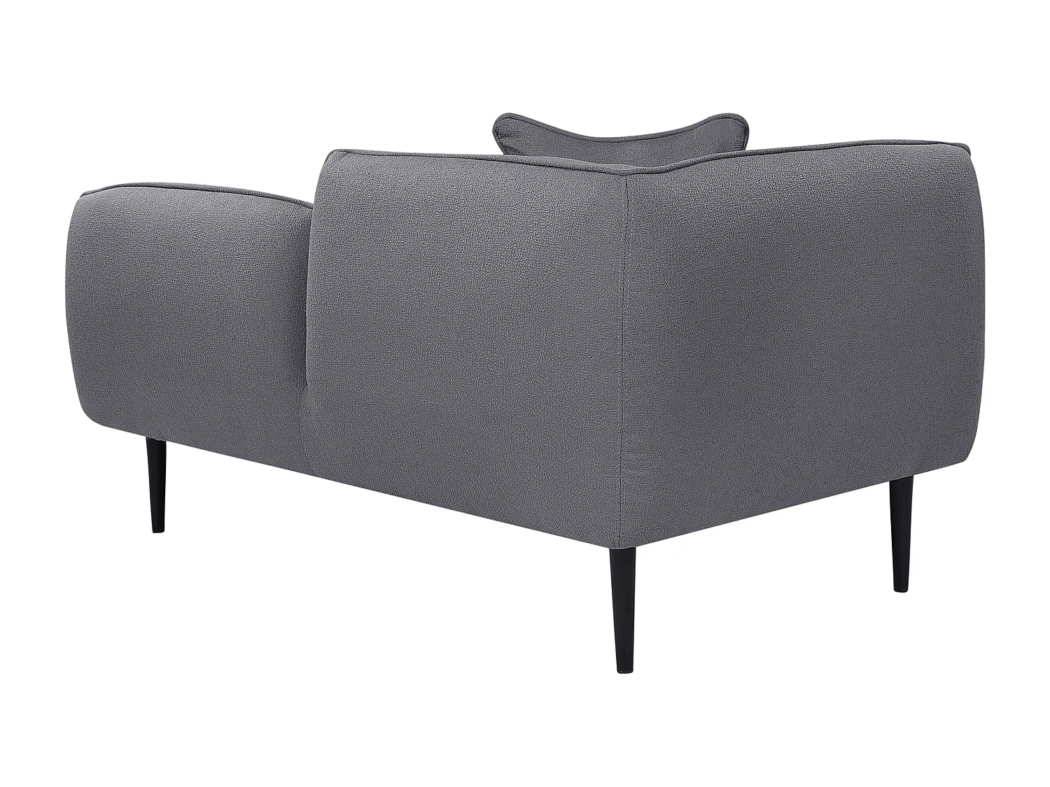 Chaiselongue Bouclé grau linksseitig mit Kissen Metallgestell modern Chevannes