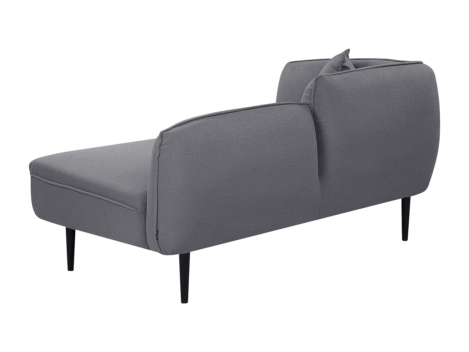 Chaiselongue Bouclé grau linksseitig mit Kissen Metallgestell modern Chevannes