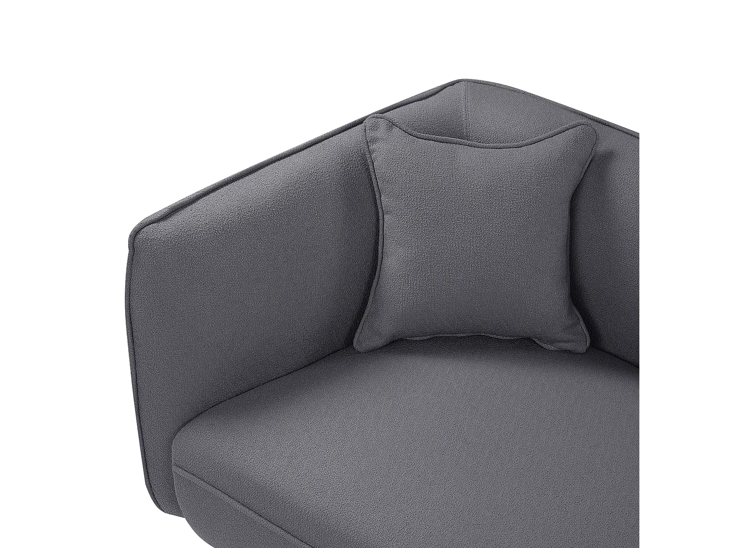 Chaiselongue Bouclé grau linksseitig mit Kissen Metallgestell modern Chevannes