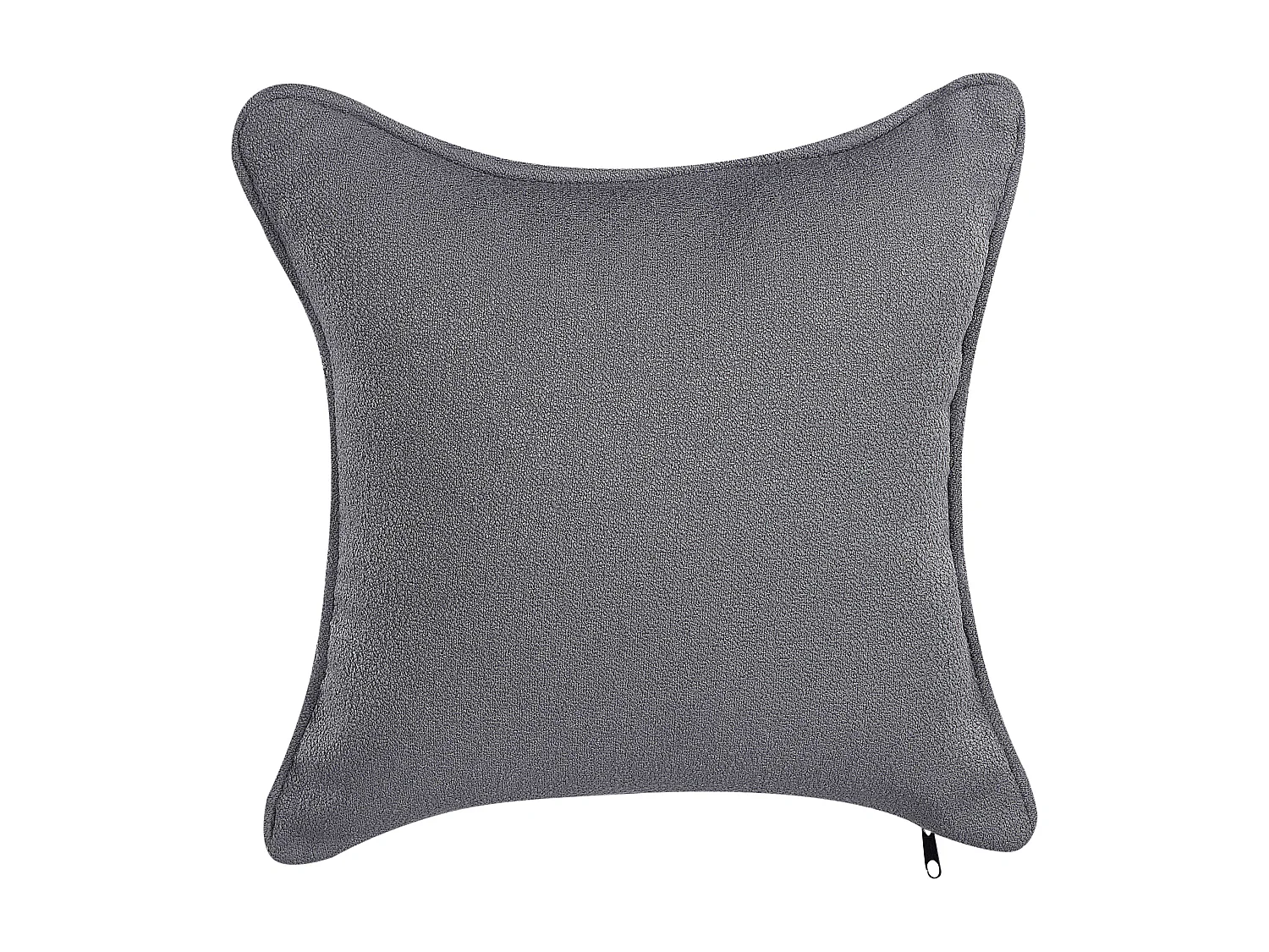 Chaiselongue Bouclé grau linksseitig mit Kissen Metallgestell modern Chevannes