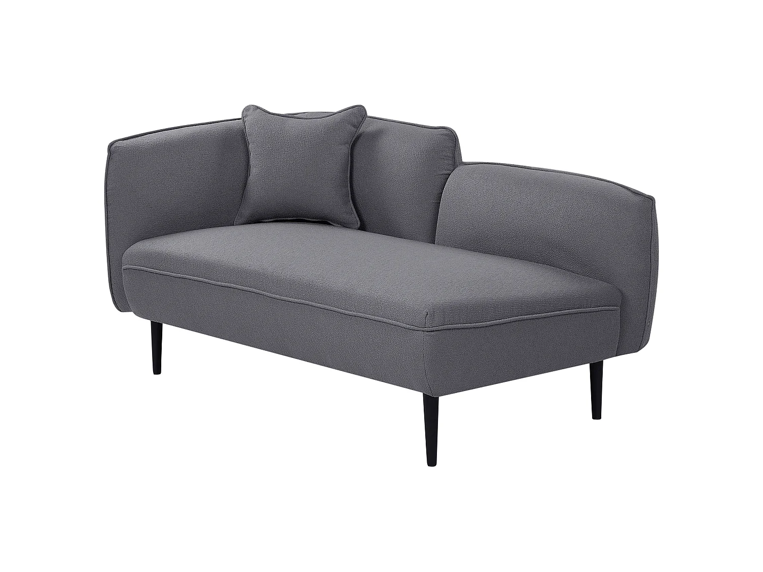 Chaise longue côté gauche CHEVANNES Bouclé Gris foncé