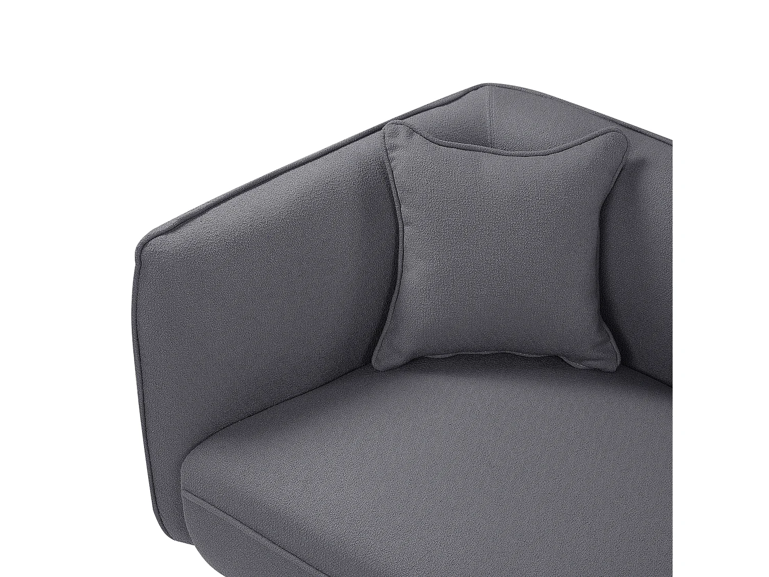 Chaise longue côté gauche CHEVANNES Bouclé Gris foncé