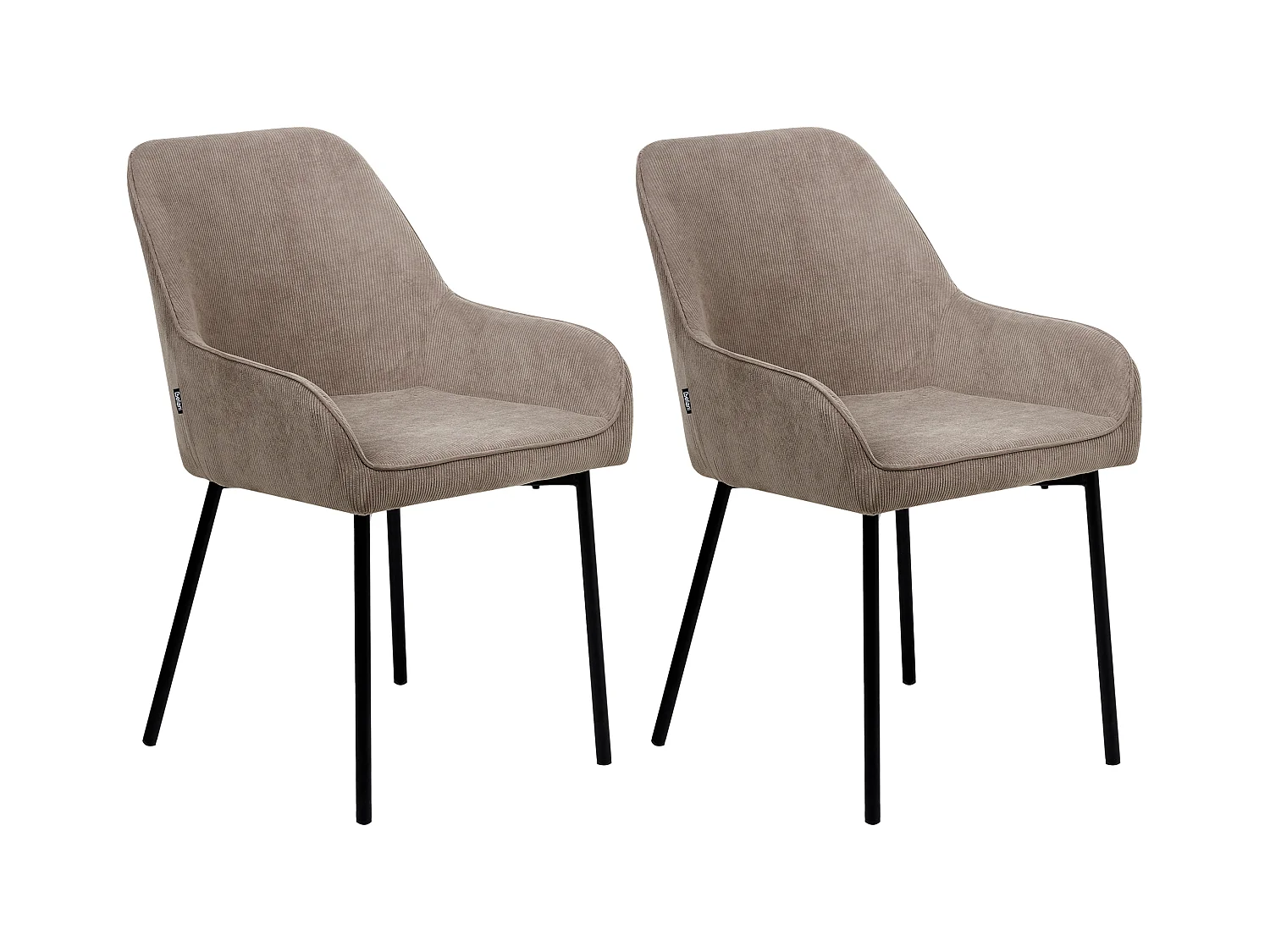 Lot de 2 chaises de salle à manger LOVERNA Velours côtelé Beige