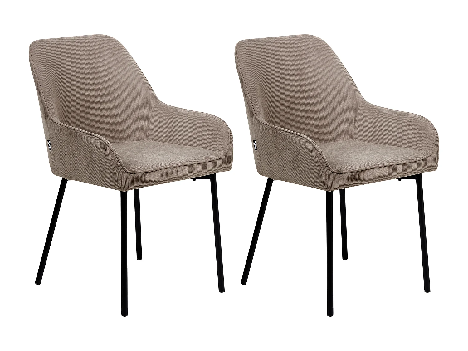 Lot de 2 chaises de salle à manger LOVERNA Velours côtelé Beige