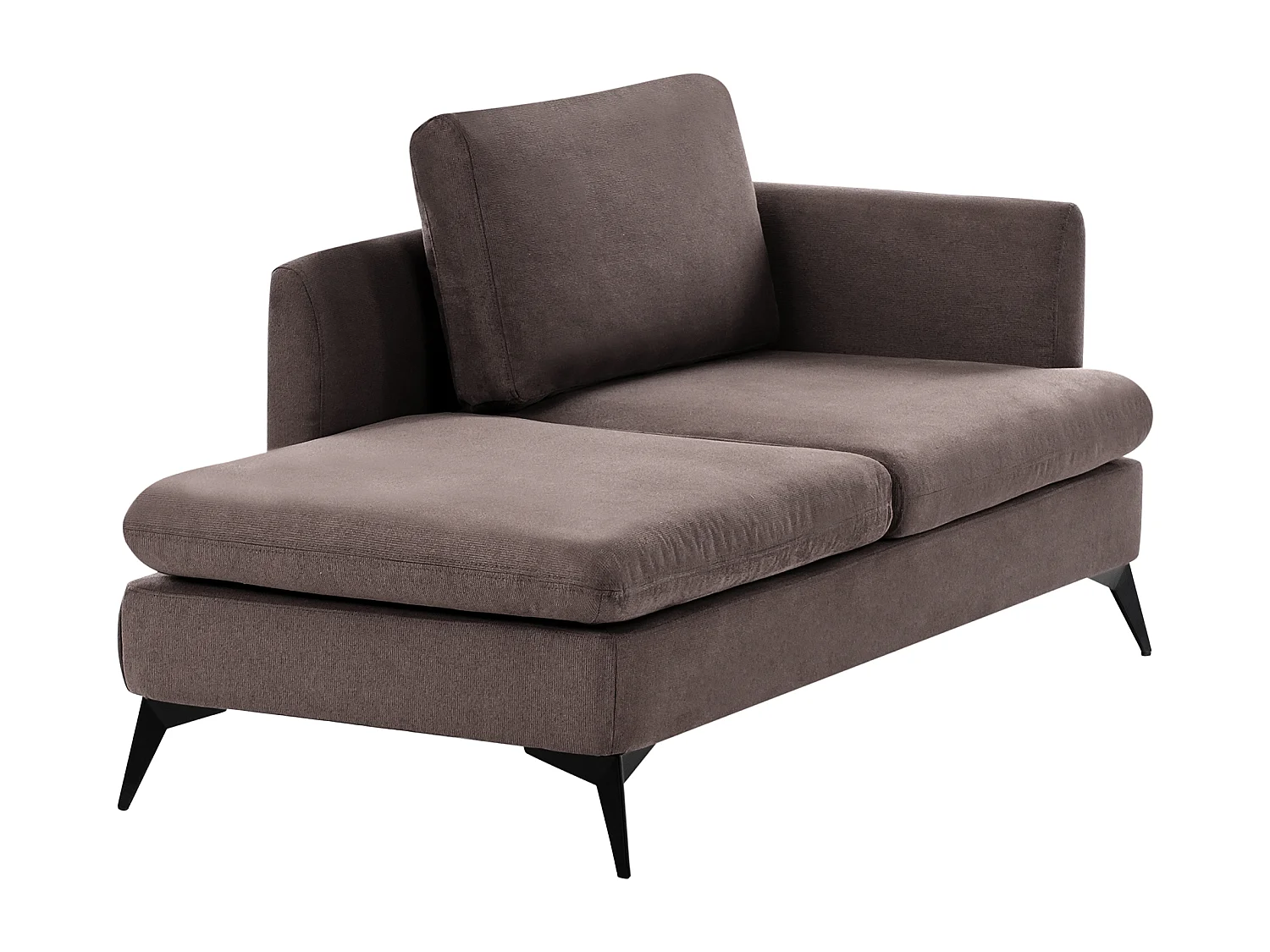 Chaise longue à direita SIEVOZ Tecido Castanho