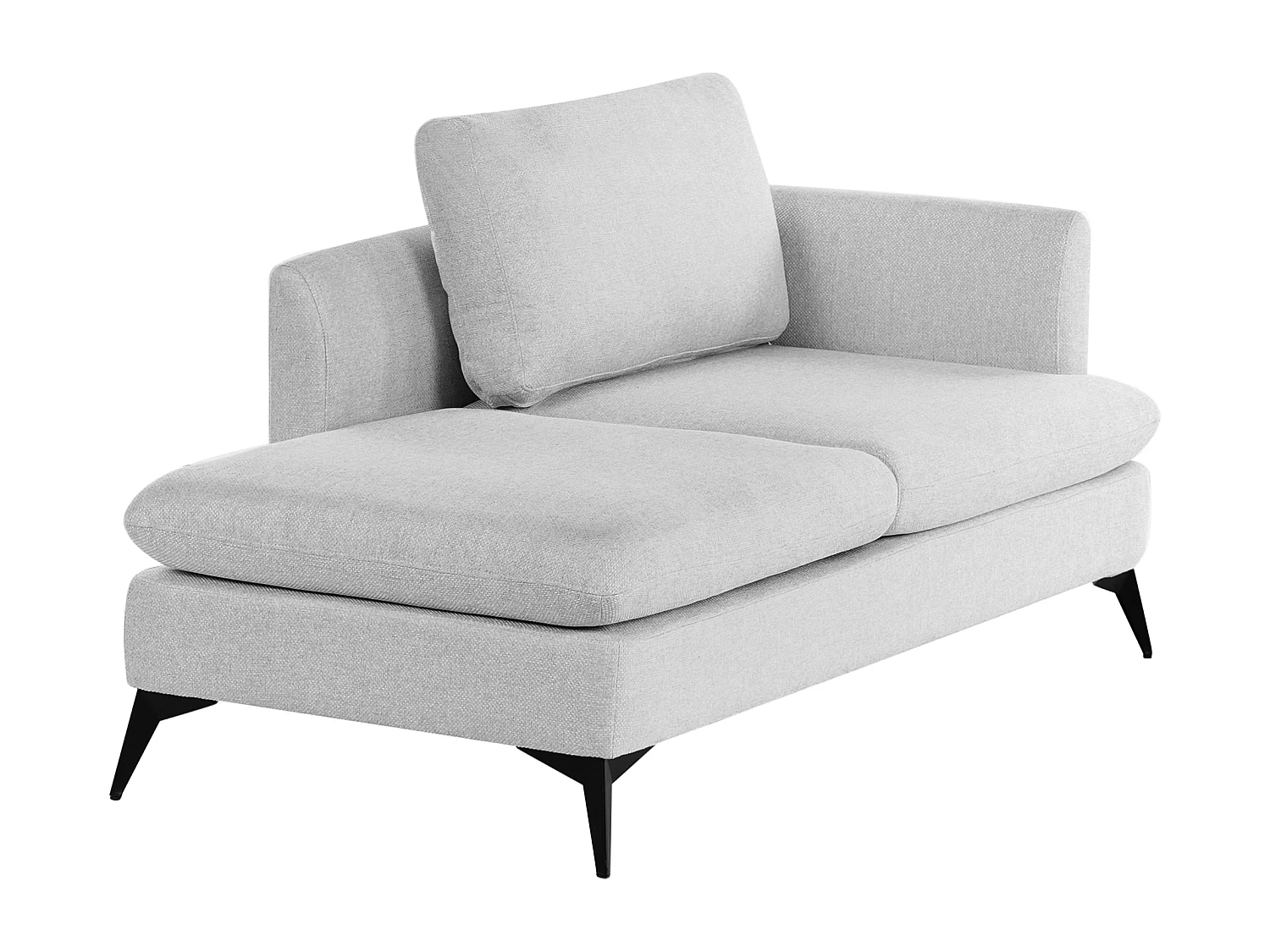 Rechtszijdige chaise longue SIEVOZ Stof Lichtgrijs