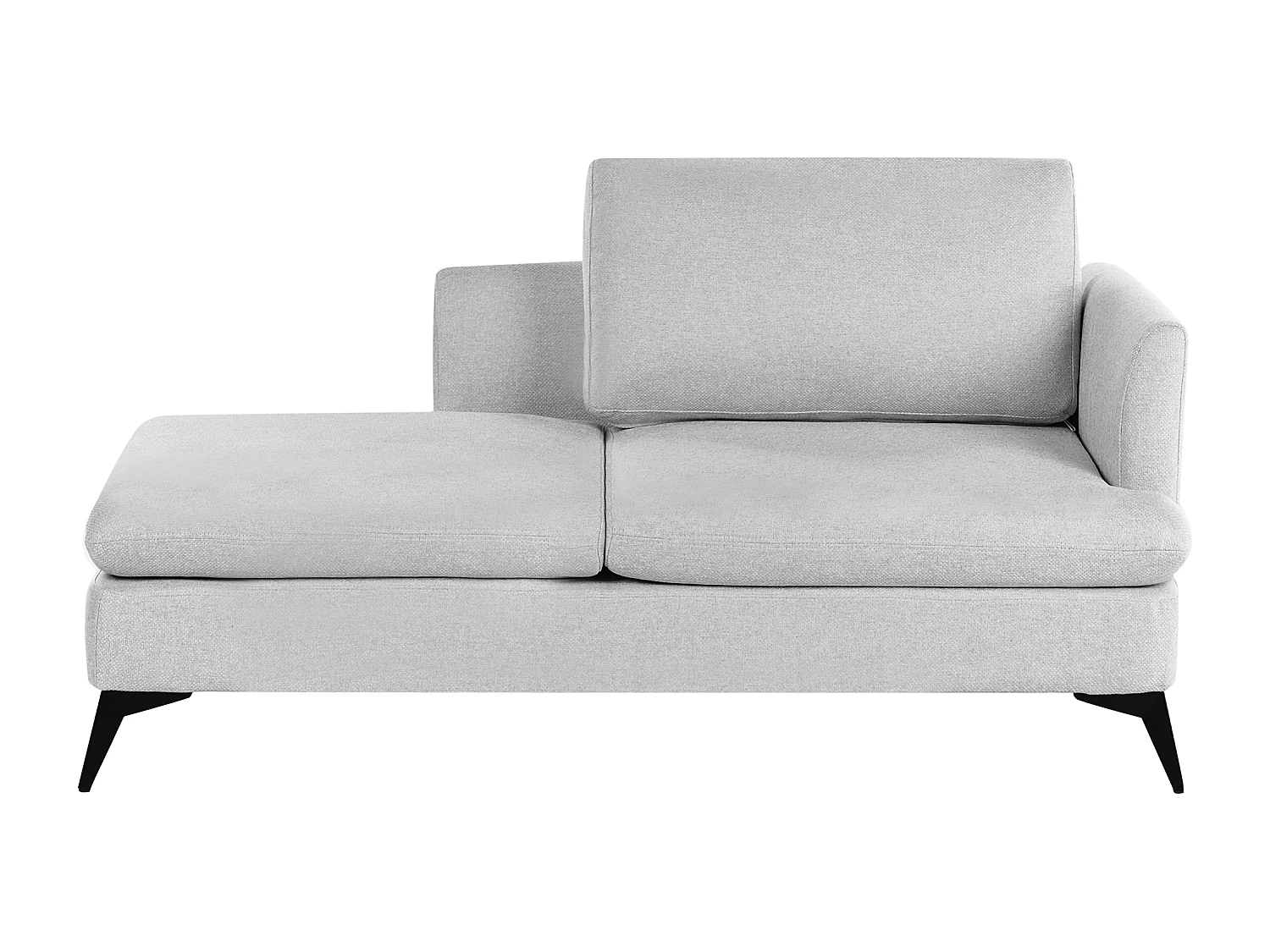 Chaiselongue Stoff hell grau rechtsseitig mit Kissen klassisch modern Sievoz
