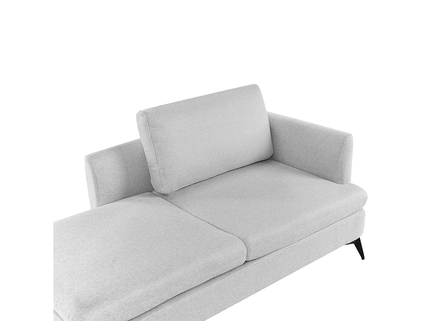 Chaiselongue Stoff hell grau rechtsseitig mit Kissen klassisch modern Sievoz