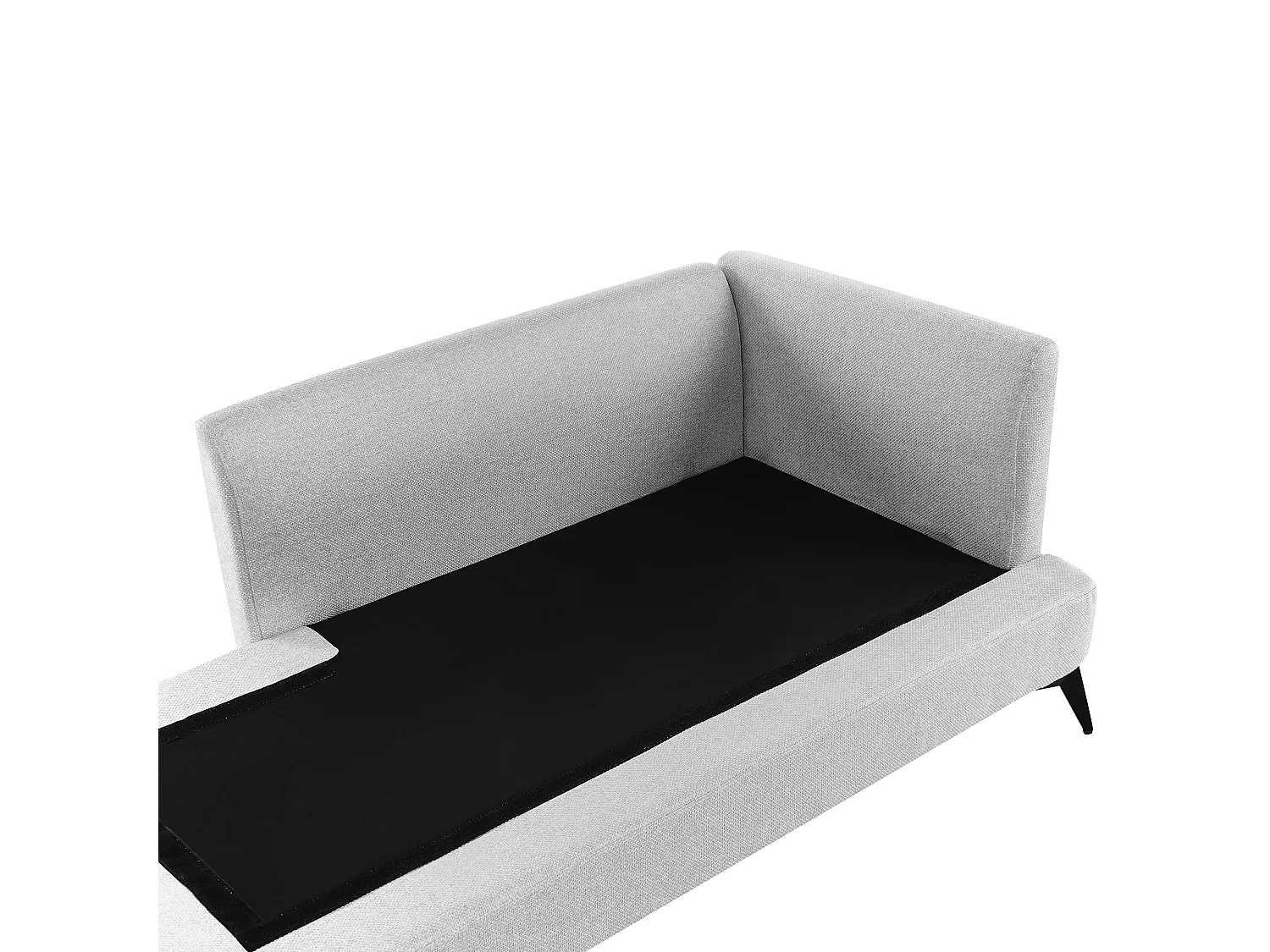 Chaiselongue Stoff hell grau rechtsseitig mit Kissen klassisch modern Sievoz