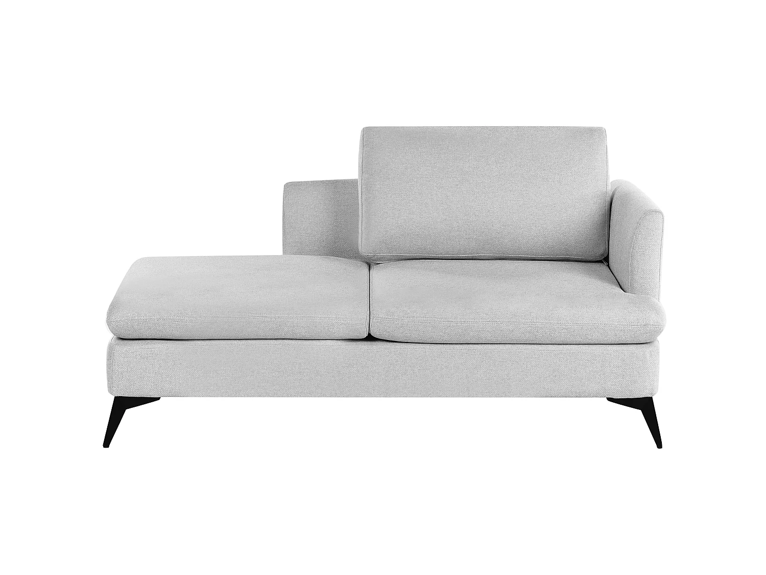 Chaiselongue Stoff hell grau rechtsseitig mit Kissen klassisch modern Sievoz