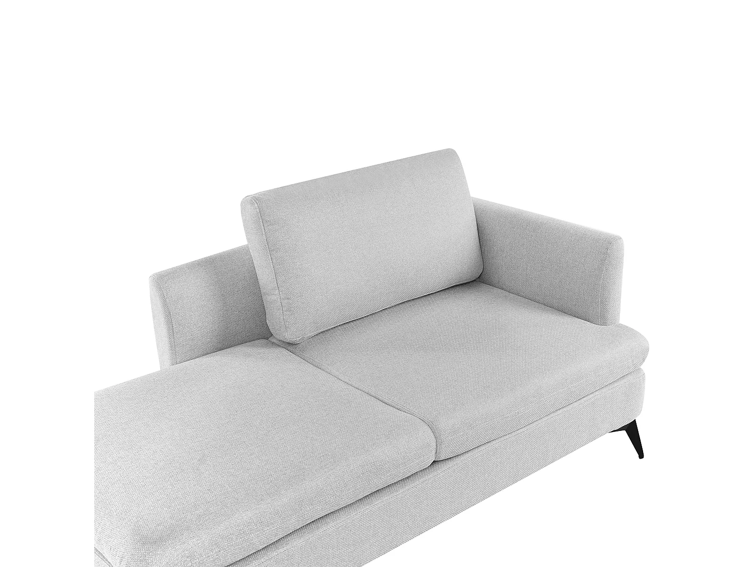 Chaiselongue Stoff hell grau rechtsseitig mit Kissen klassisch modern Sievoz