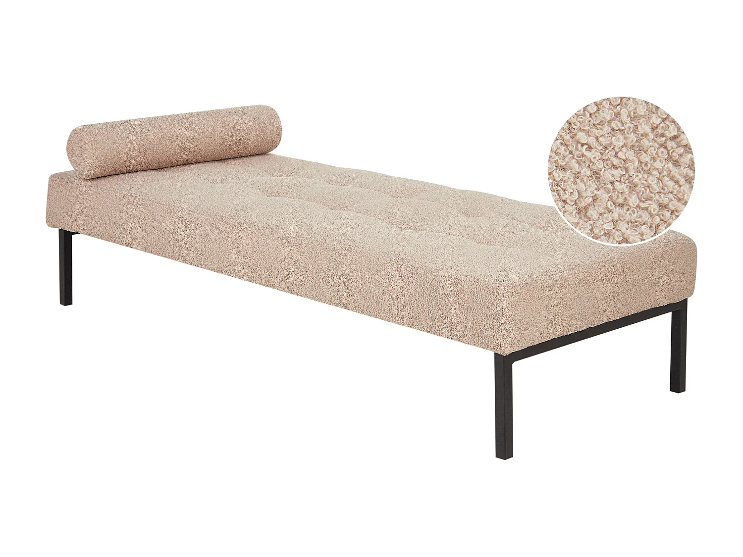Chaise longue CHINON Bouclé Beige