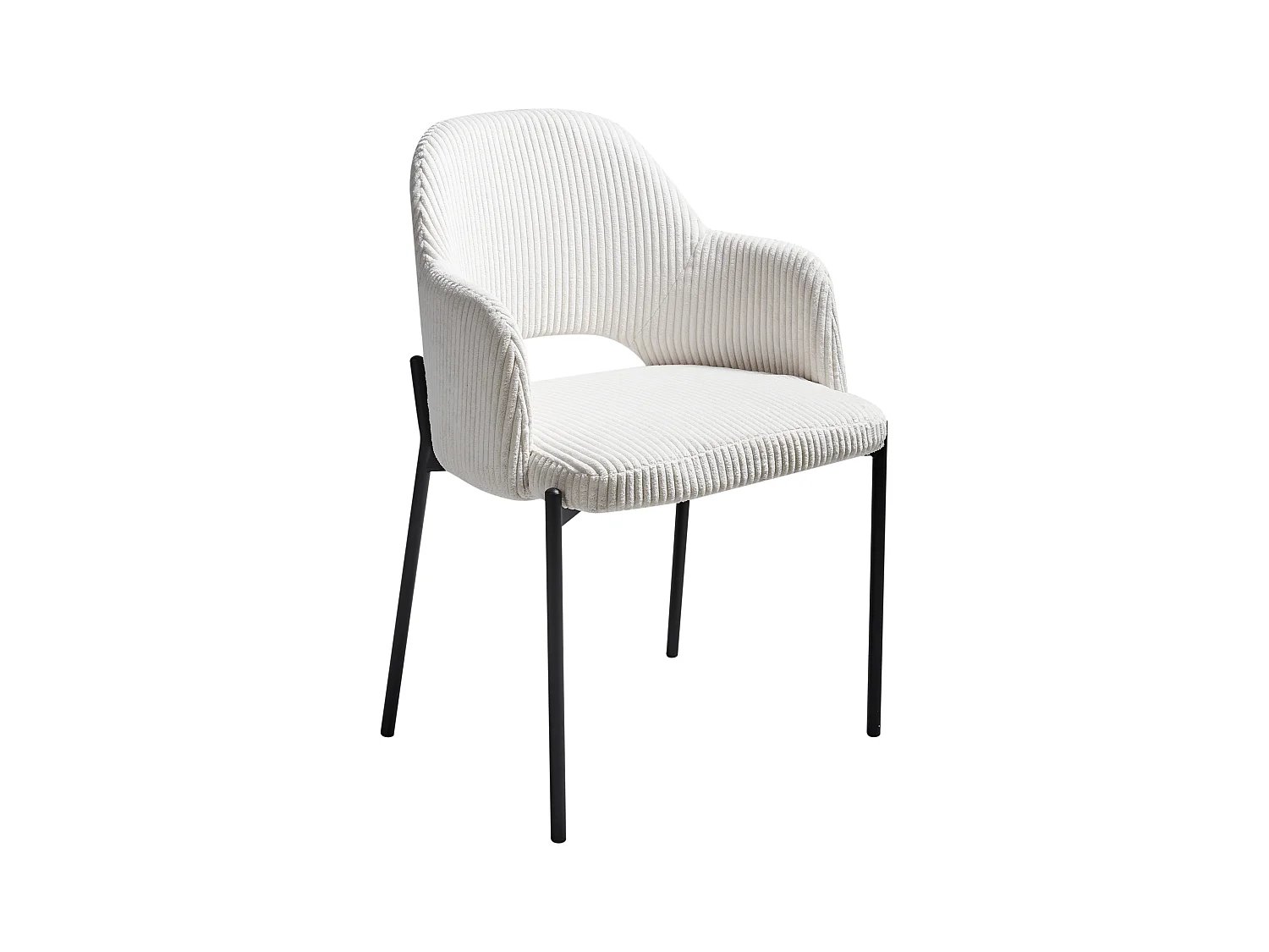 Esszimmerstuhl 2er Set RATON Cord Cremeweiss