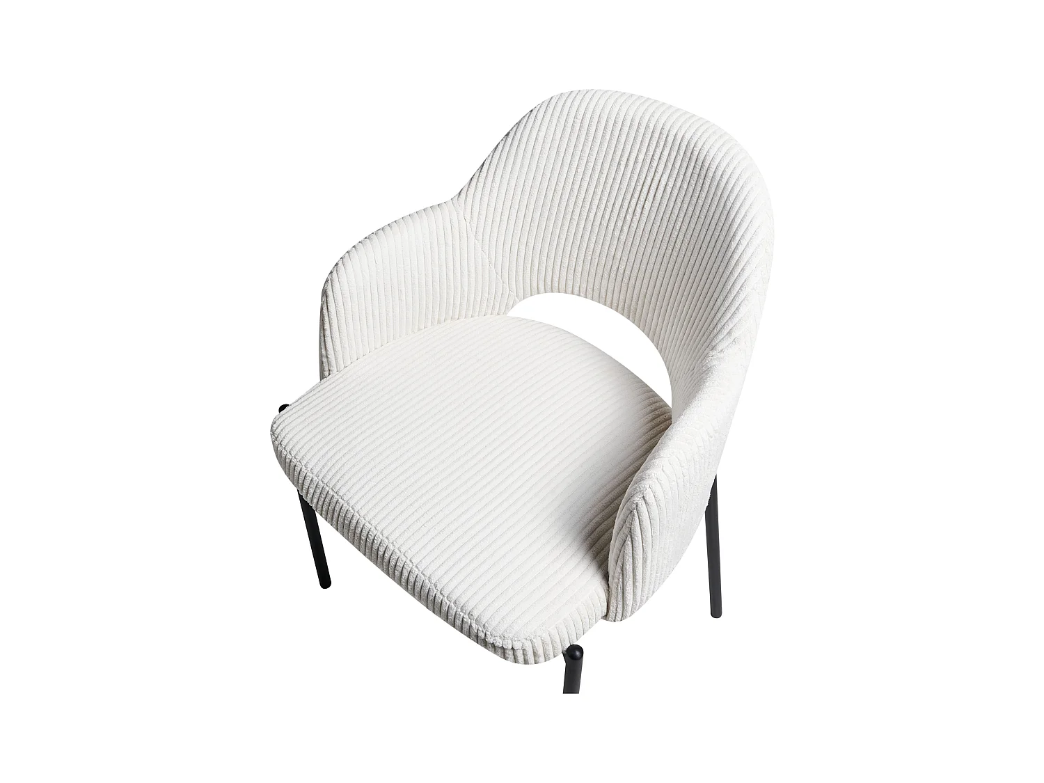 Esszimmerstuhl 2er Set RATON Cord Cremeweiss