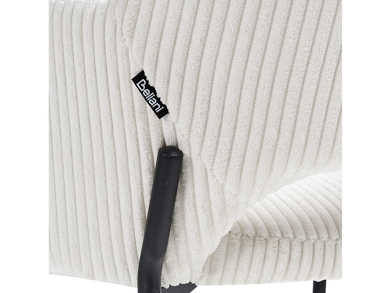 Lot de 2 chaises de salle à manger RATON Velours côtelé Blanc cassé