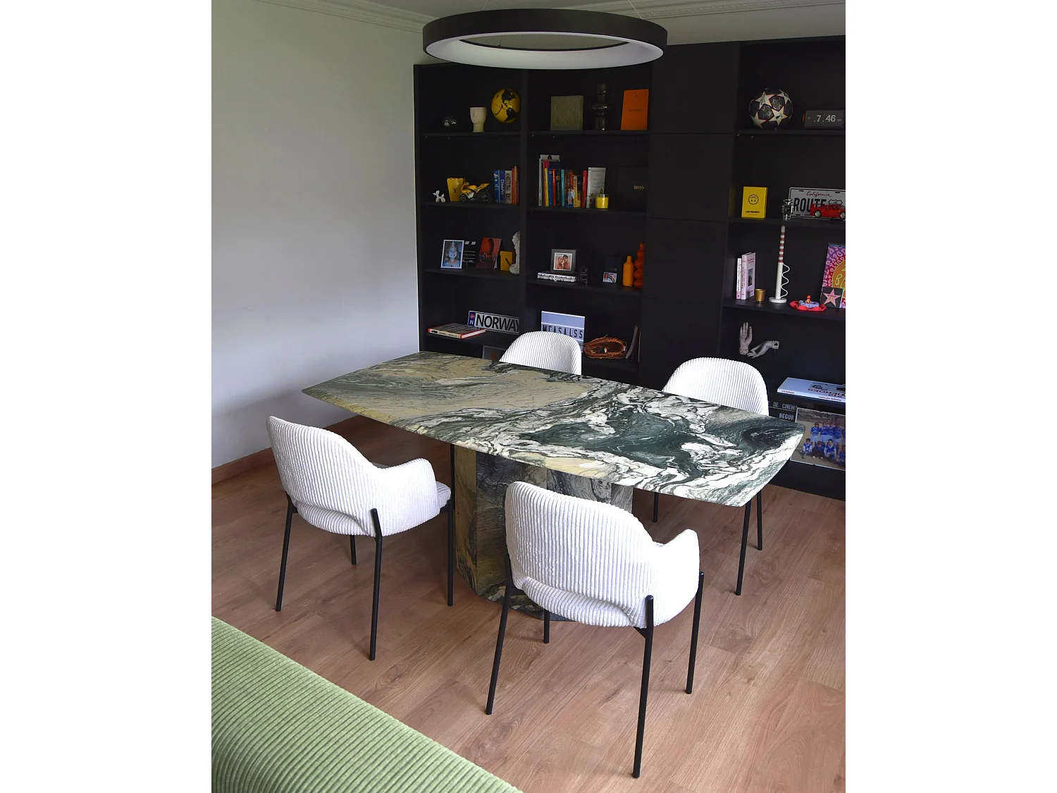 Lot de 2 chaises de salle à manger RATON Velours côtelé Blanc cassé