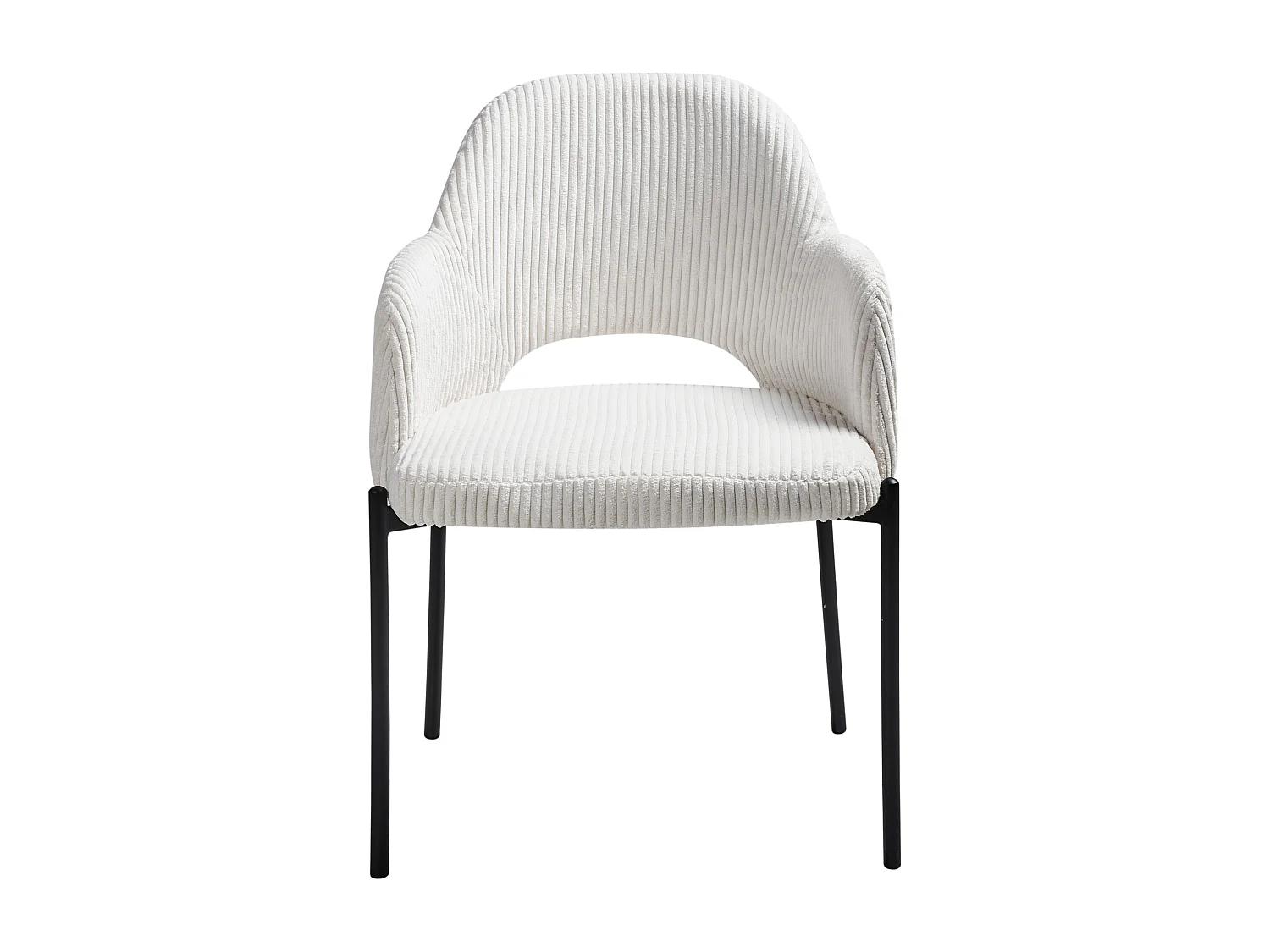 Lot de 2 chaises de salle à manger RATON Velours côtelé Blanc cassé