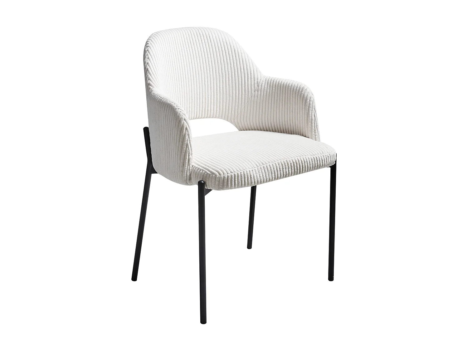 Lot de 2 chaises de salle à manger RATON Velours côtelé Blanc cassé