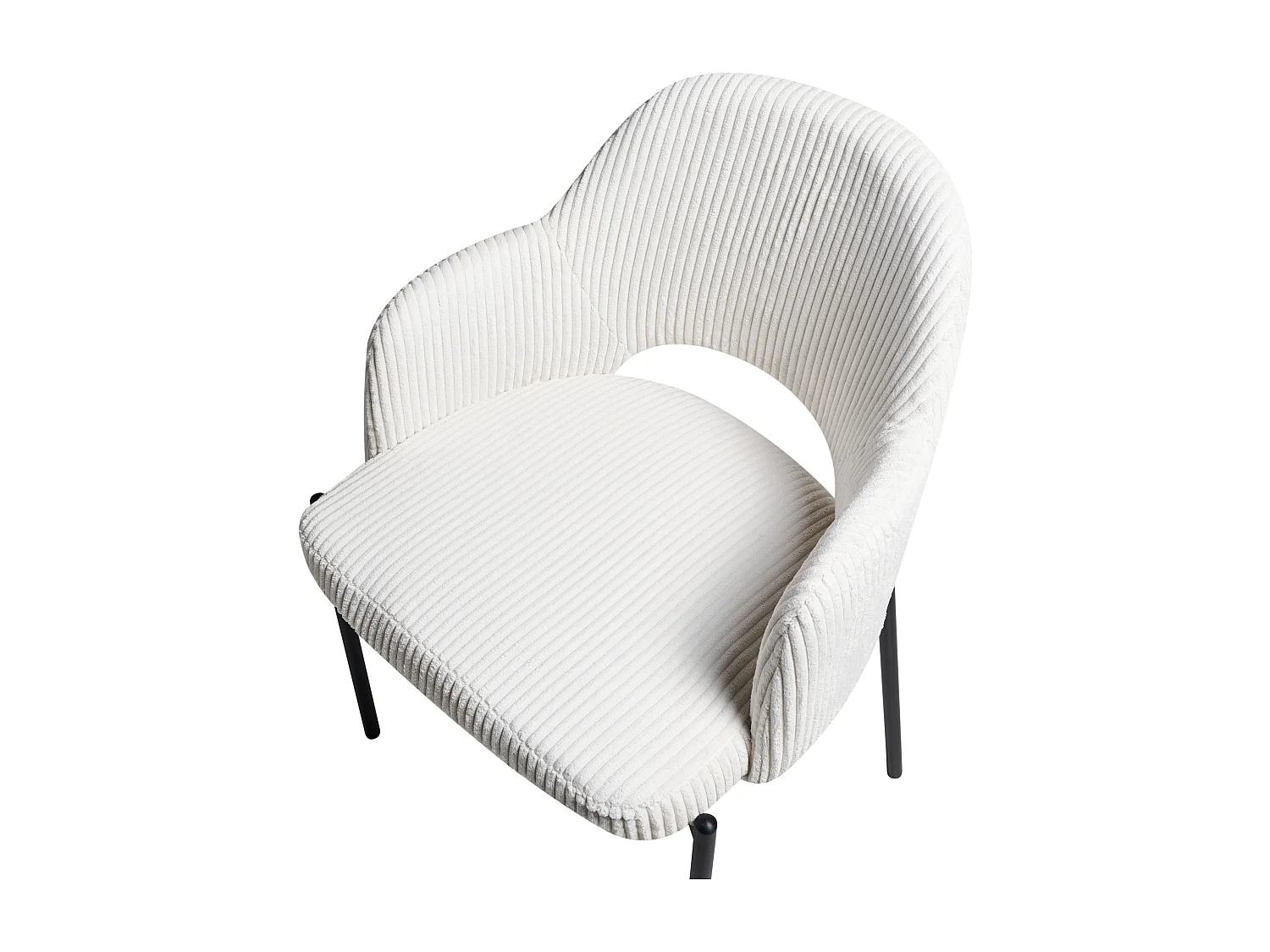 Lot de 2 chaises de salle à manger RATON Velours côtelé Blanc cassé