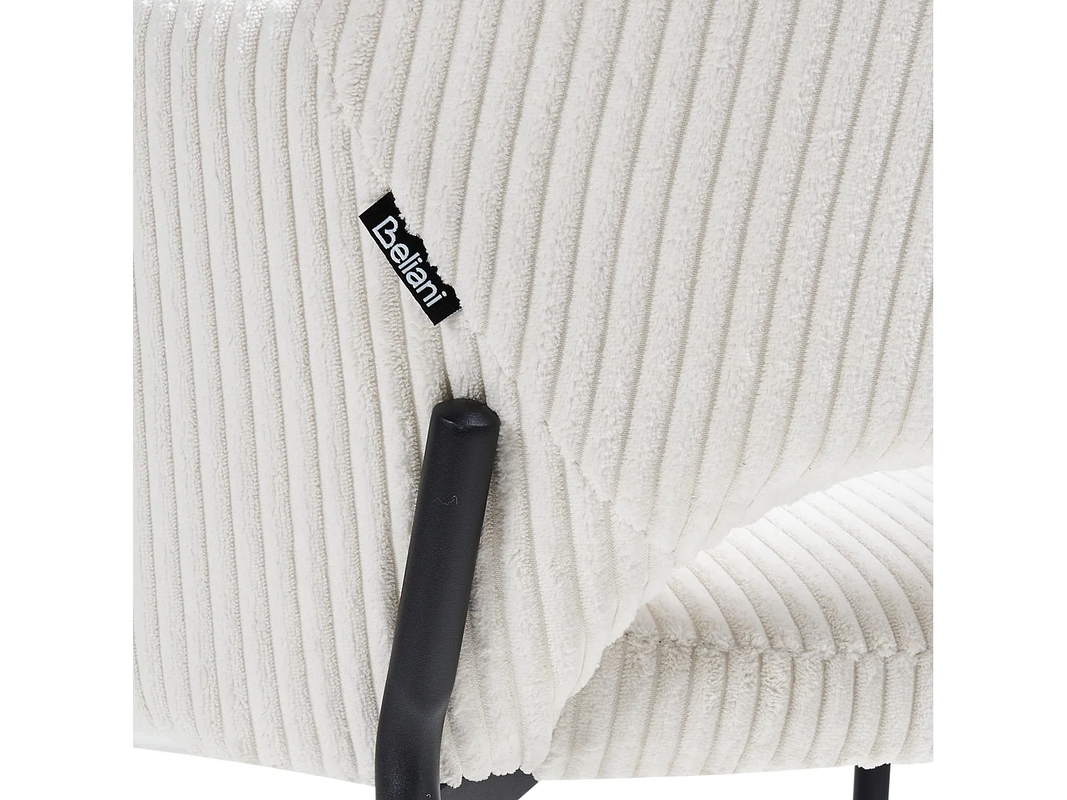 Lot de 2 chaises de salle à manger RATON Velours côtelé Blanc cassé