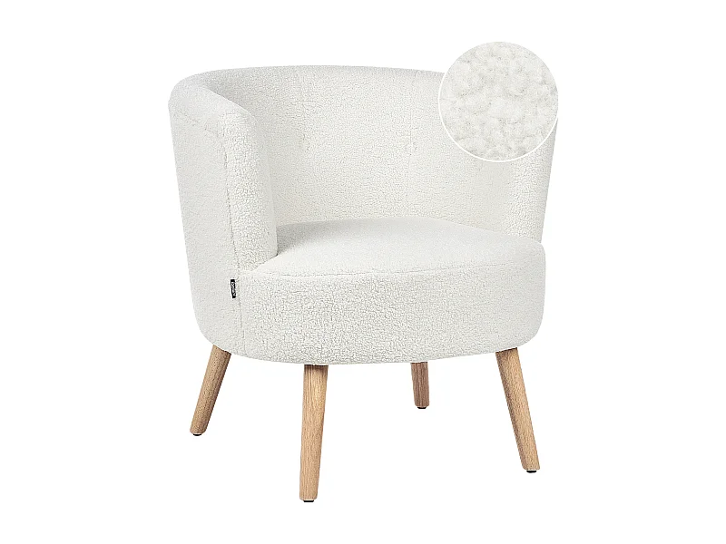 Fauteuil ODENZEN Bouclé Wit