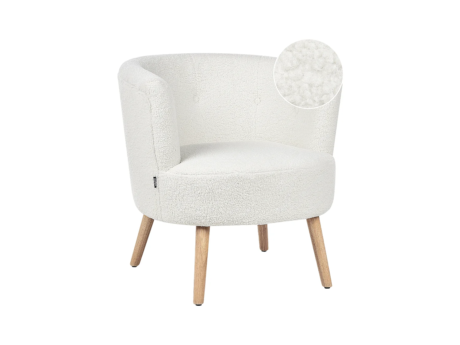 Fauteuil ODENZEN Bouclé Blanc