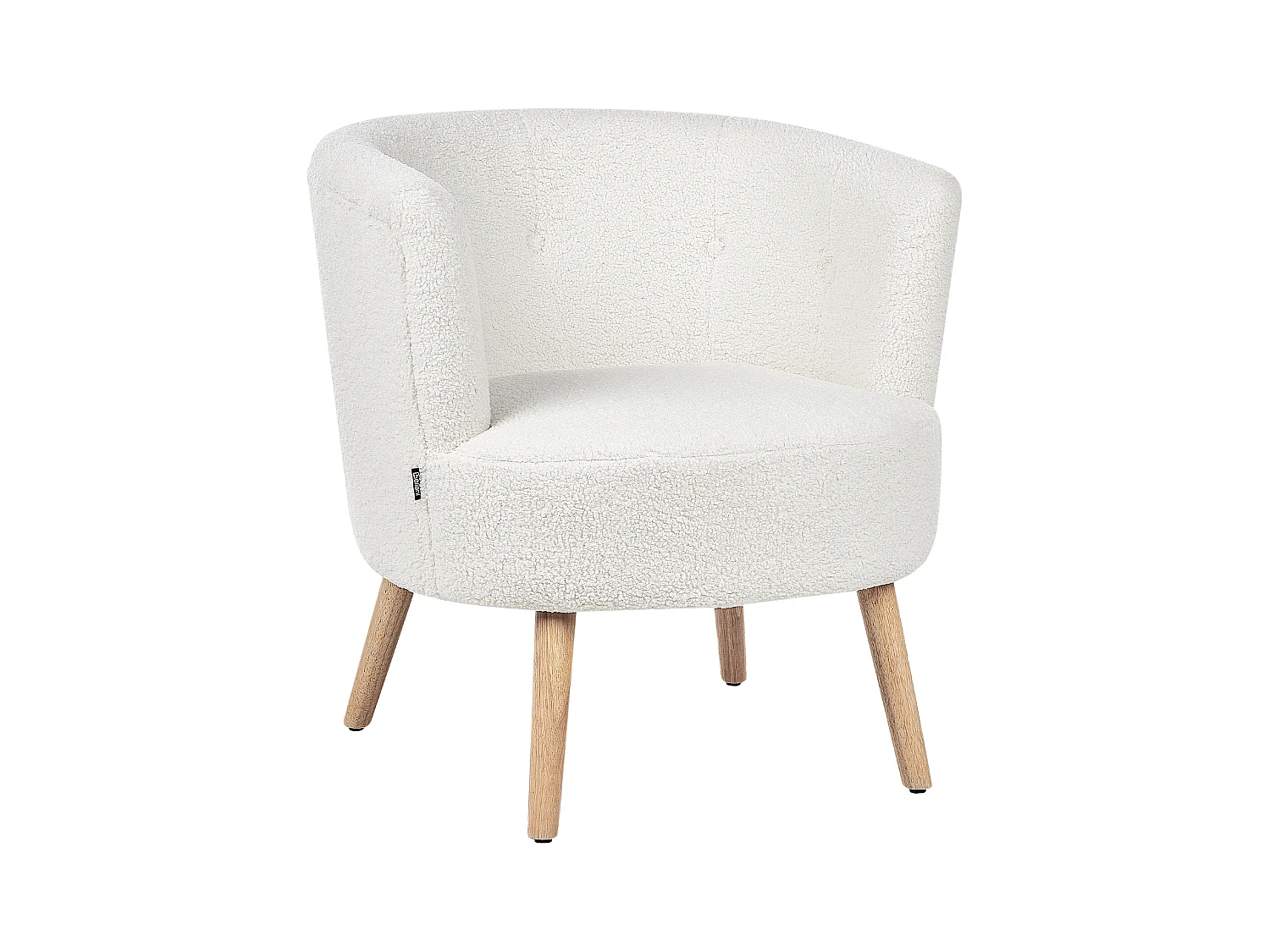 Fauteuil ODENZEN Bouclé Blanc