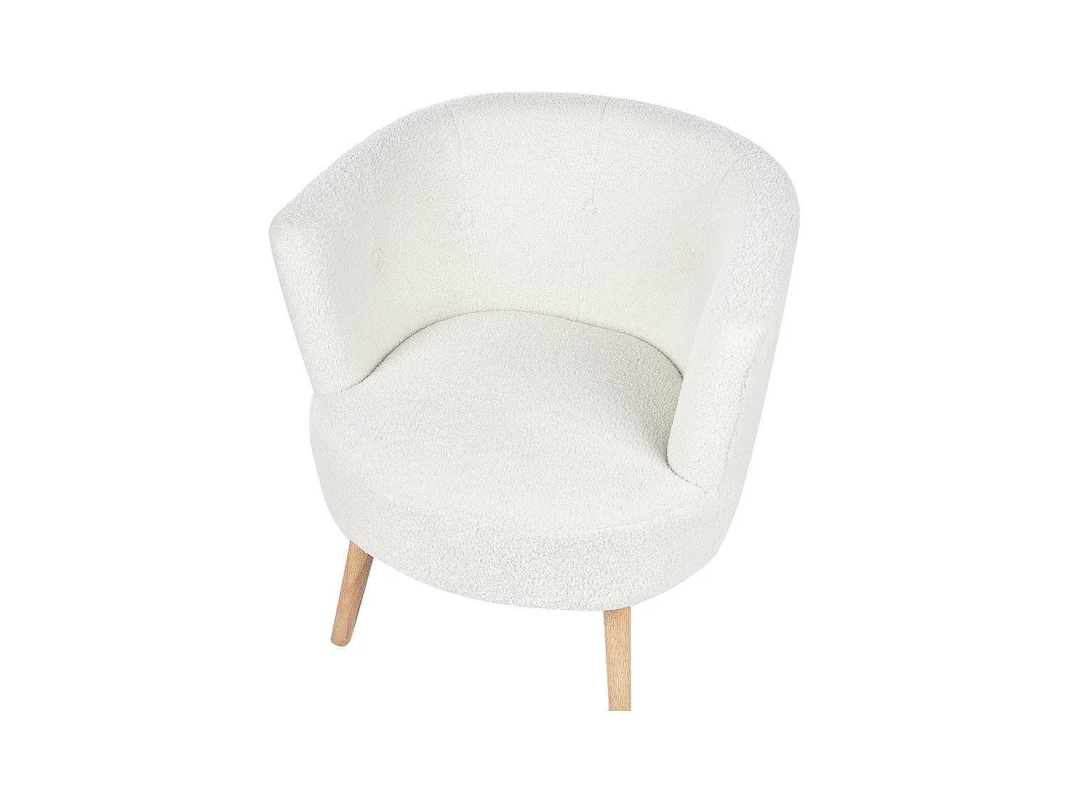 Fauteuil ODENZEN Bouclé Blanc