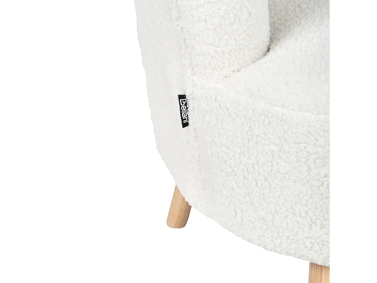 Fauteuil ODENZEN Bouclé Blanc