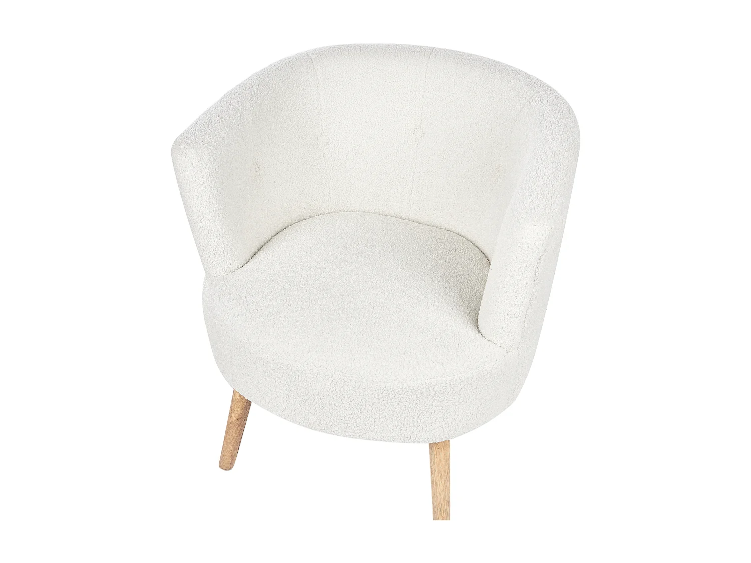Fauteuil ODENZEN Bouclé Blanc