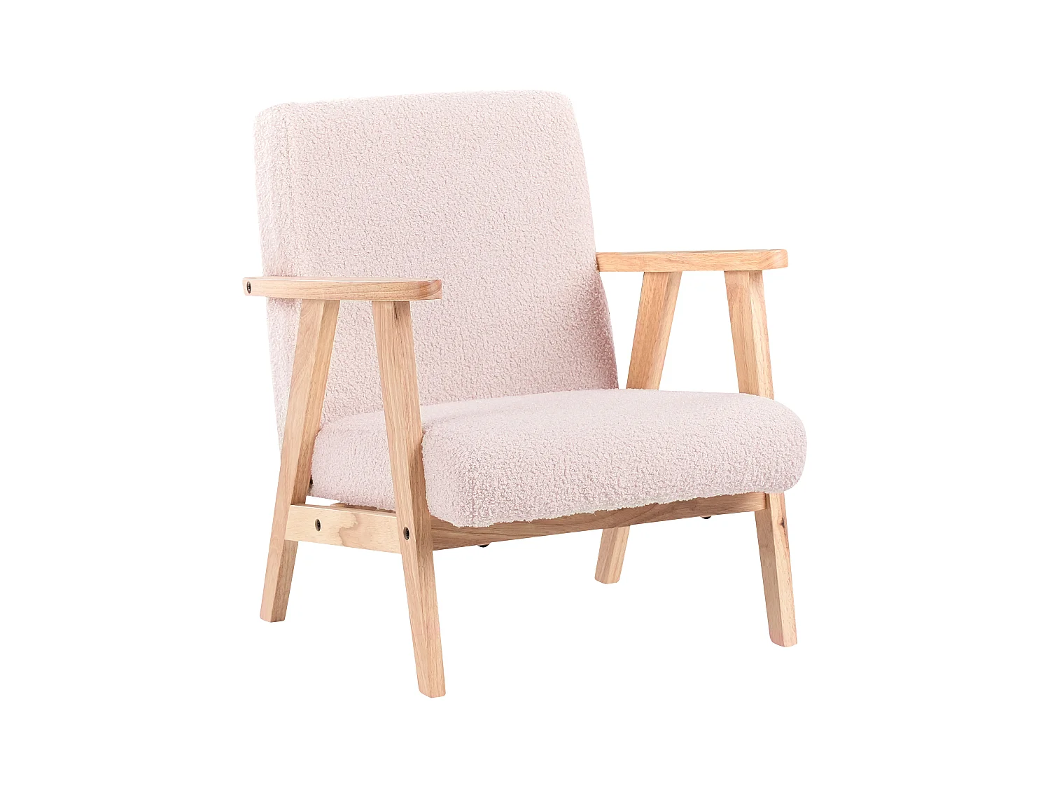 Kindersessel Bouclé pastellrosa LINDE