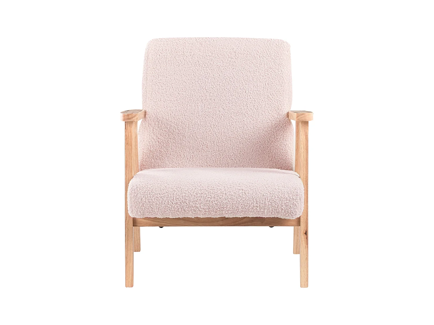 Poltrona per bambini bouclé rosa pastello LINDE