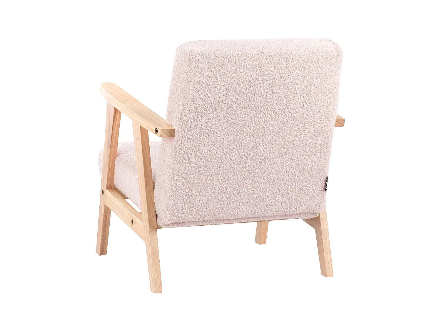 Poltrona per bambini bouclé rosa pastello LINDE