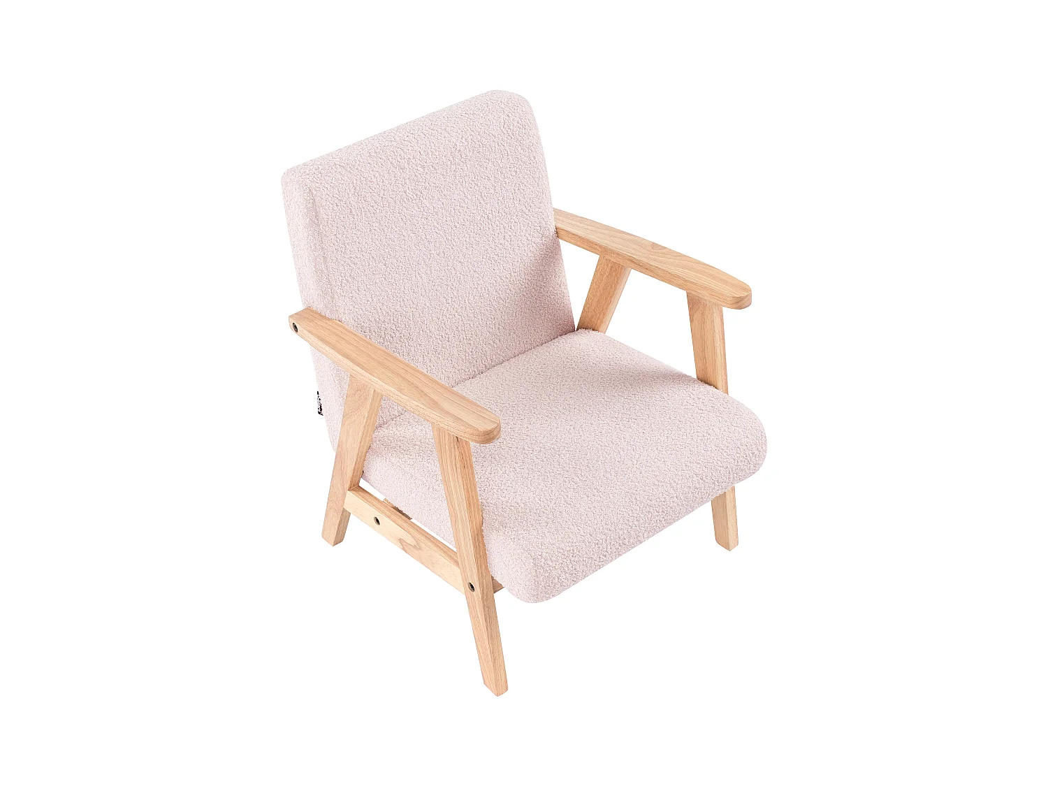 Poltrona per bambini bouclé rosa pastello LINDE