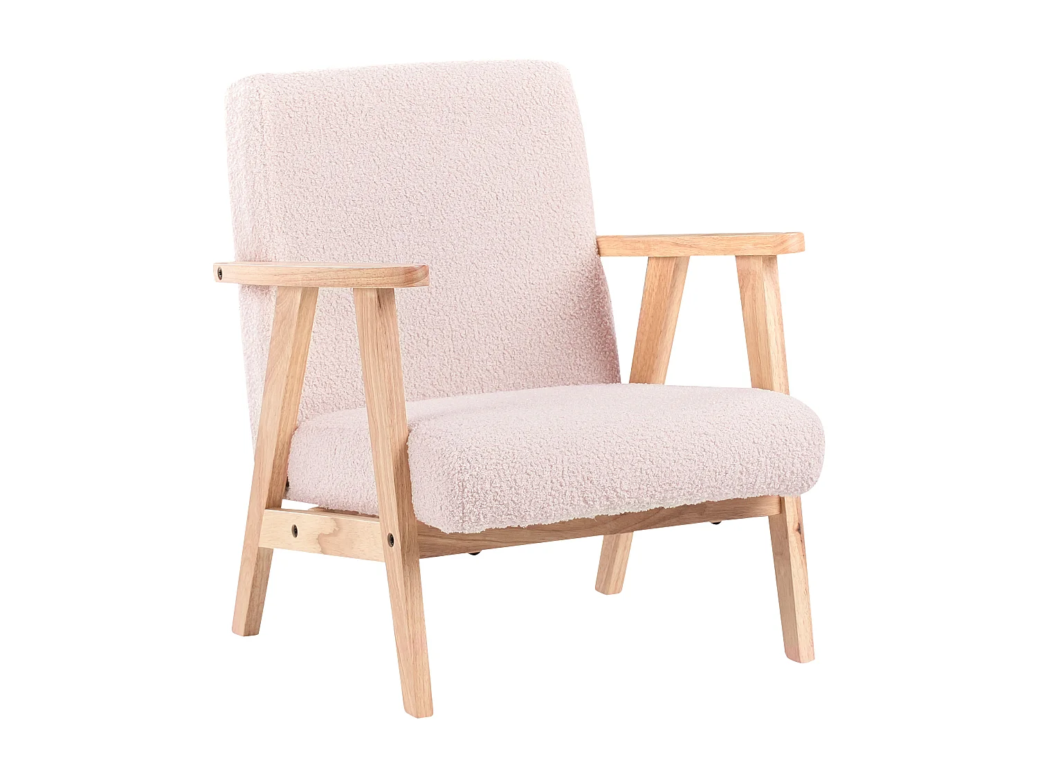 Kinderfauteuil bouclé pastelroze LINDE