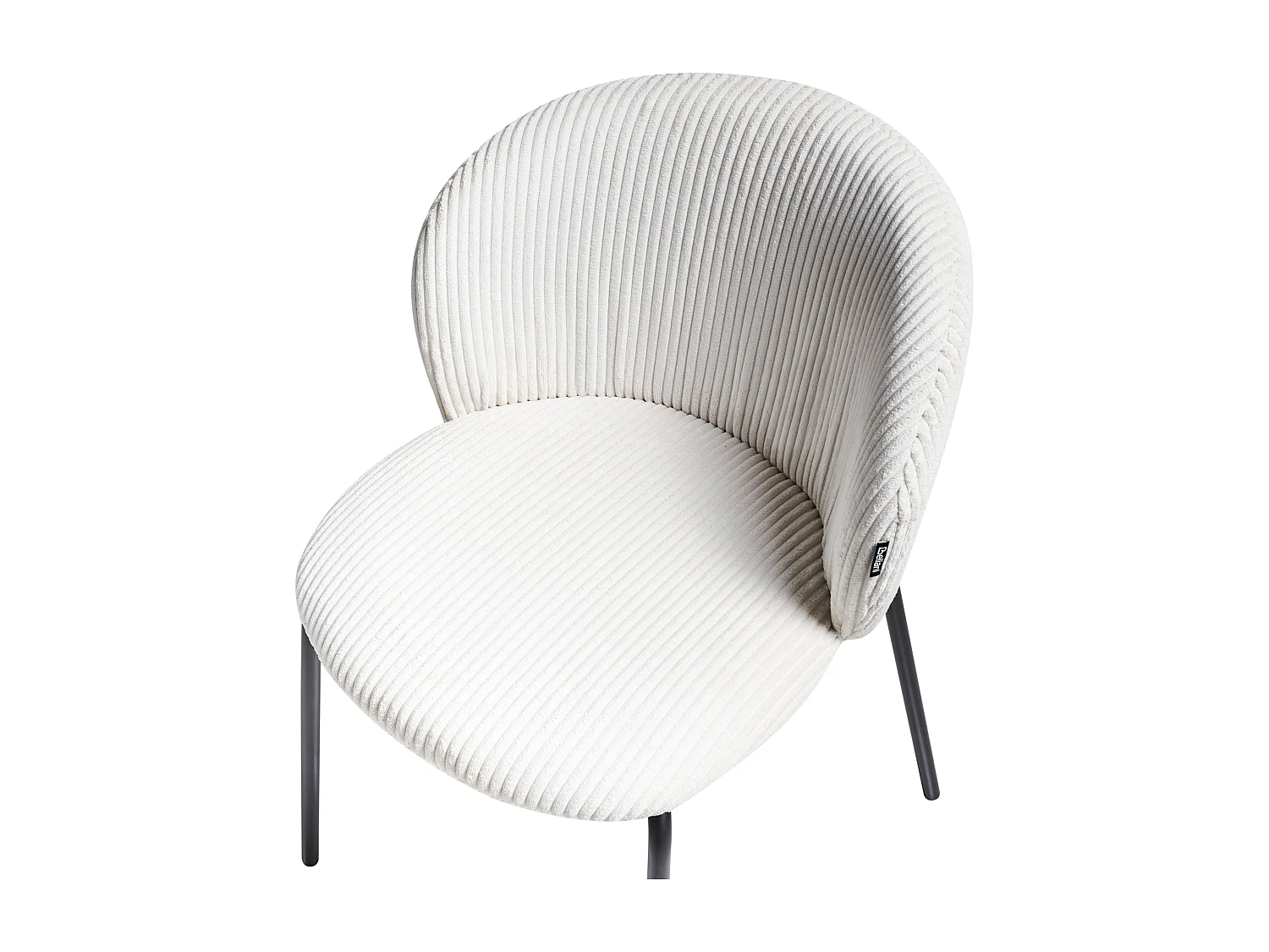 Lot de 2 chaises de salle à manger MILES Velours côtelé Blanc cassé