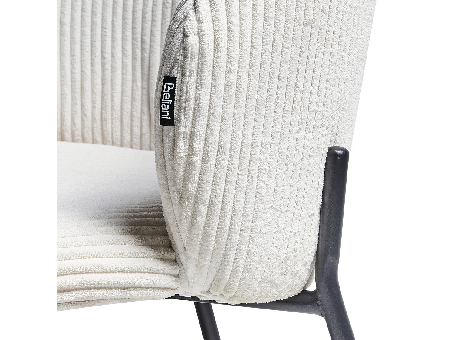 Lot de 2 chaises de salle à manger MILES Velours côtelé Blanc cassé