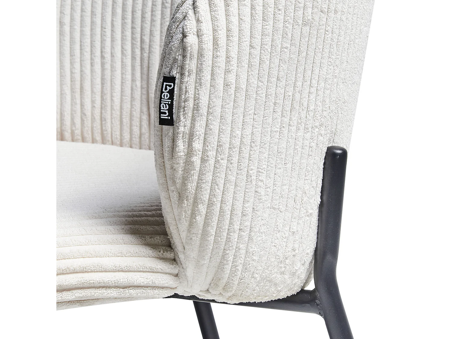 Lot de 2 chaises de salle à manger MILES Velours côtelé Blanc cassé