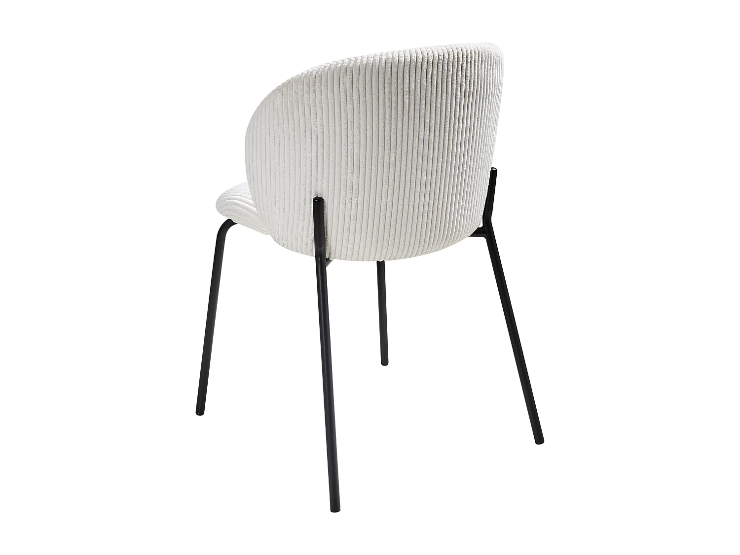 Lot de 2 chaises de salle à manger MILES Velours côtelé Blanc cassé