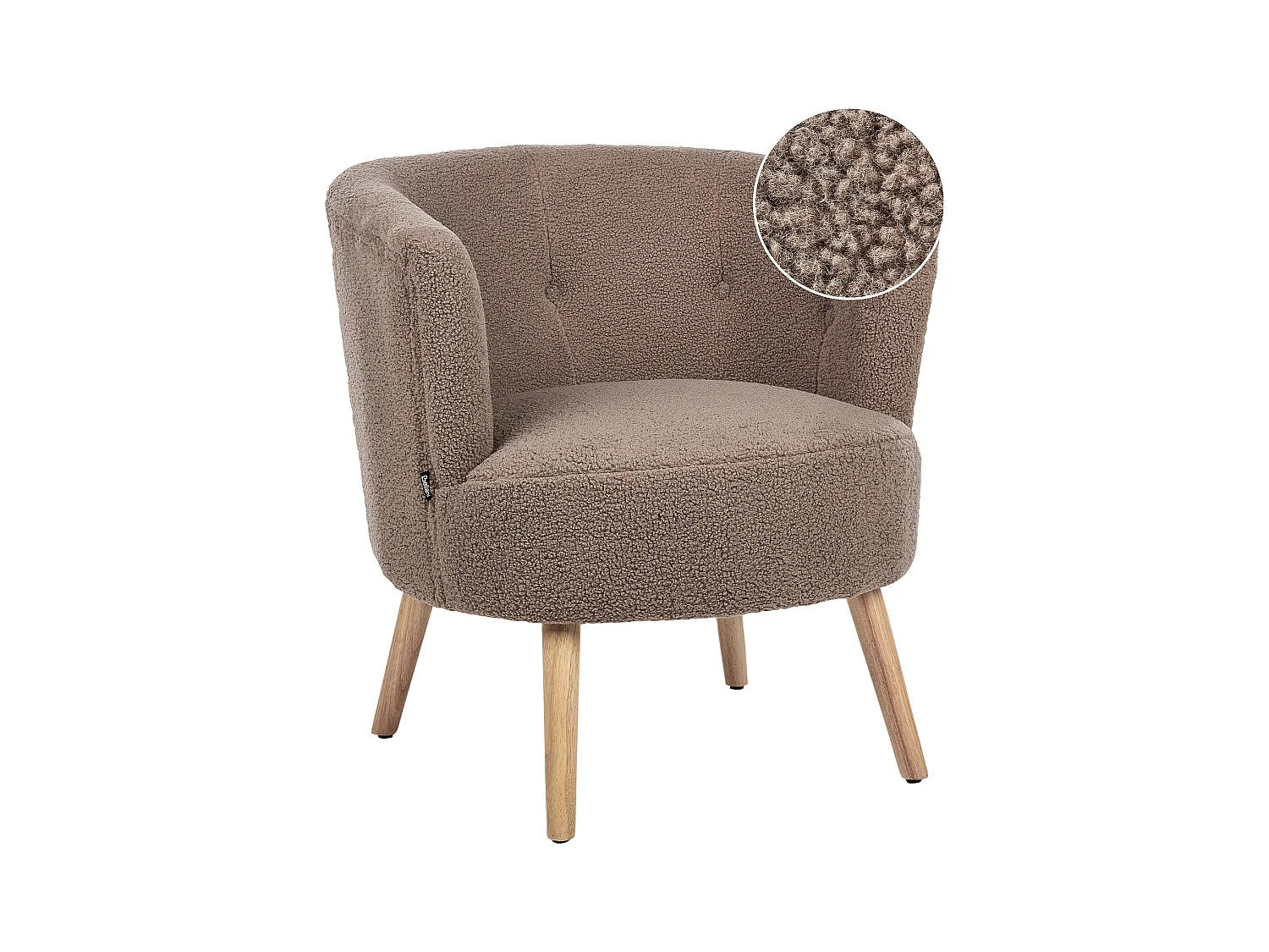 Fauteuil ODENZEN Bouclé Marron