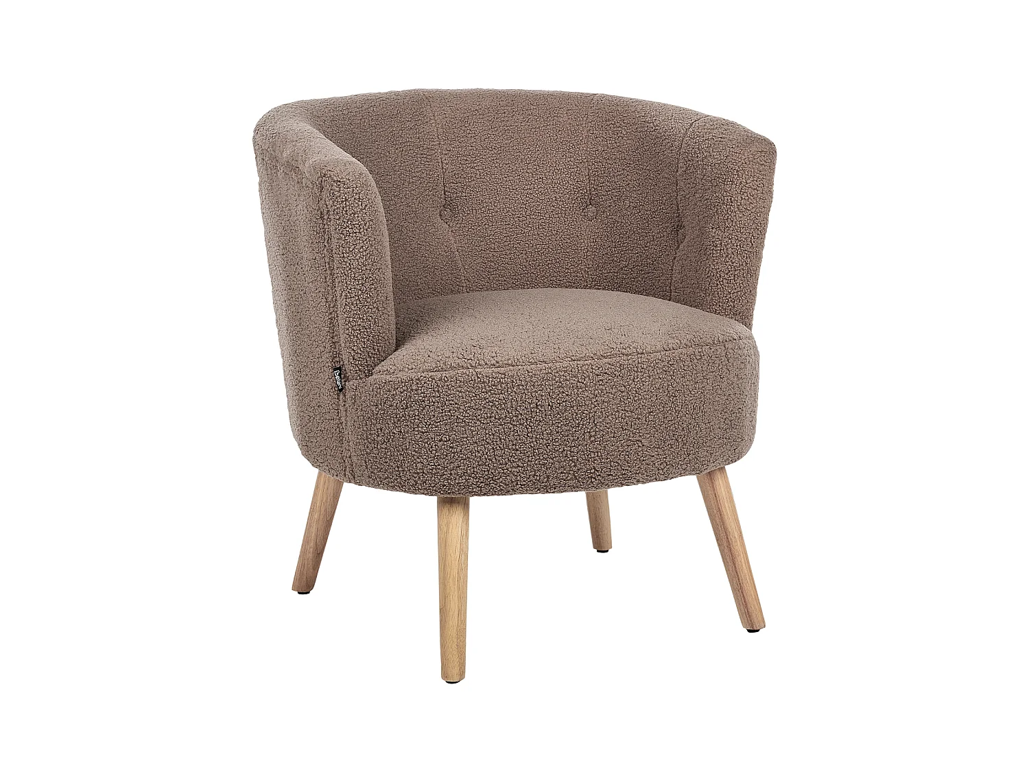 Fauteuil ODENZEN Bouclé Marron