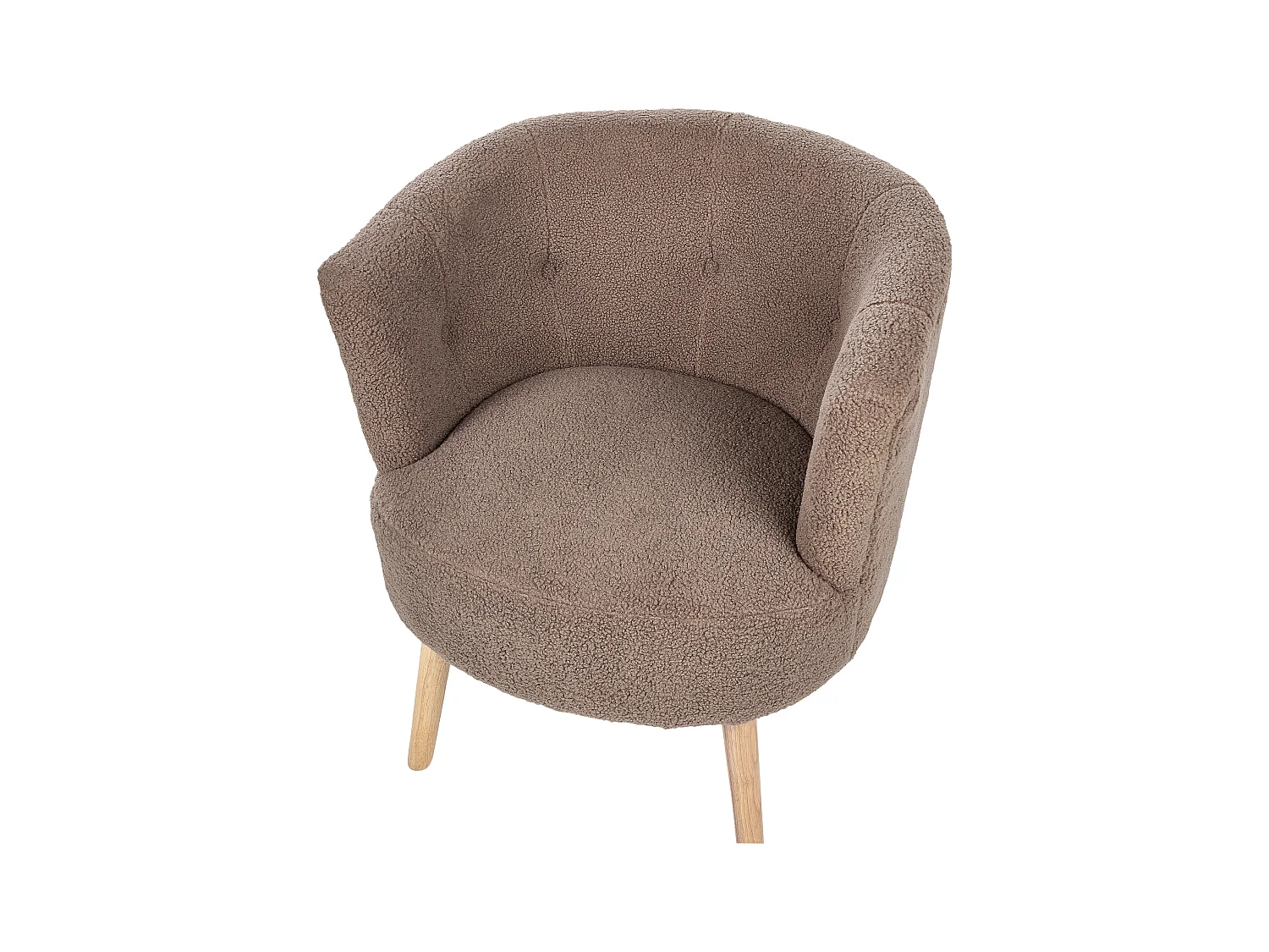 Fauteuil ODENZEN Bouclé Marron